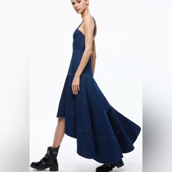 Alice + Olivia DONELLA DENIM HIGH LOW DRESS NWOT - Picture 8 of 15